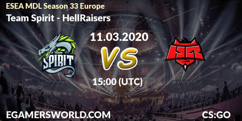 Prognose für das Spiel Team Spirit VS HellRaisers. 11.03.2020 at 15:05. Counter-Strike (CS2) - ESEA MDL Season 33 Europe