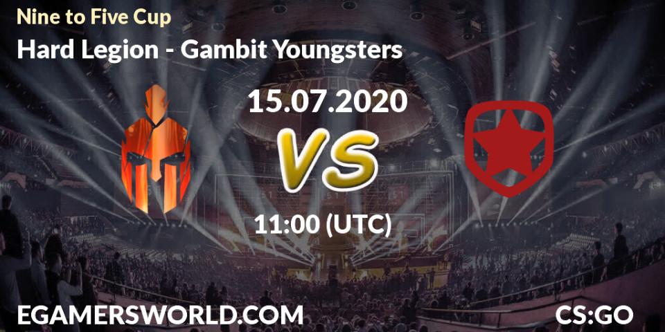 Prognose für das Spiel Hard Legion VS Gambit Youngsters. 15.07.20. CS2 (CS:GO) - Nine to Five Cup