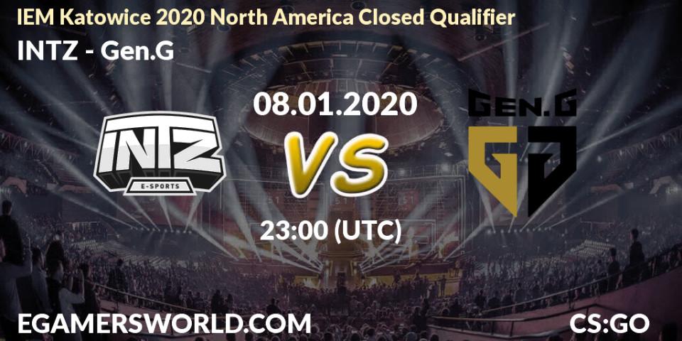 Prognose für das Spiel INTZ VS Gen.G. 08.01.20. CS2 (CS:GO) - IEM Katowice 2020 North America Closed Qualifier