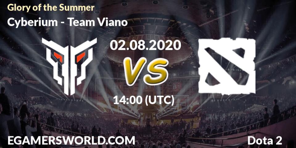 Prognose für das Spiel Cyberium VS Team Viano. 02.08.2020 at 13:45. Dota 2 - Glory of the Summer