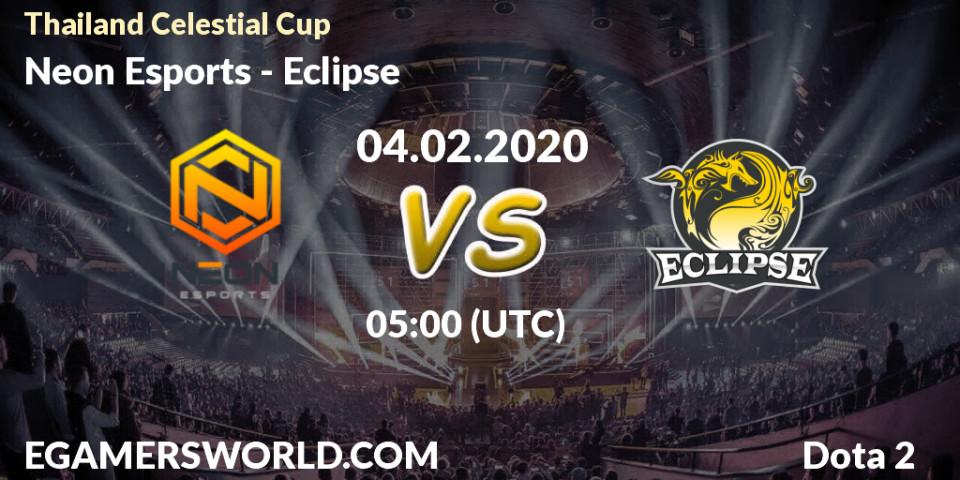 Prognose für das Spiel Neon Esports VS Eclipse. 04.02.20. Dota 2 - Thailand Celestial Cup