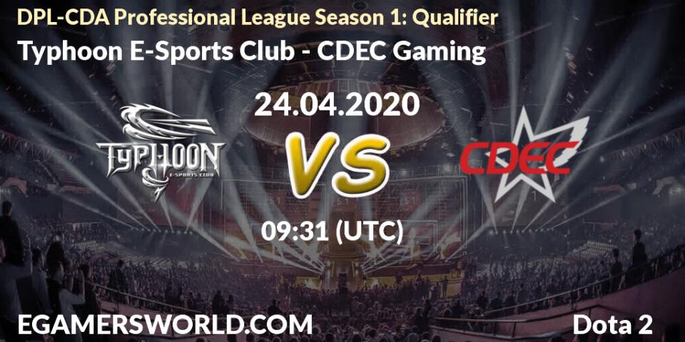 Prognose für das Spiel Typhoon E-Sports Club VS CDEC Gaming. 24.04.20. Dota 2 - DPL-CDA Professional League Season 1: Qualifier