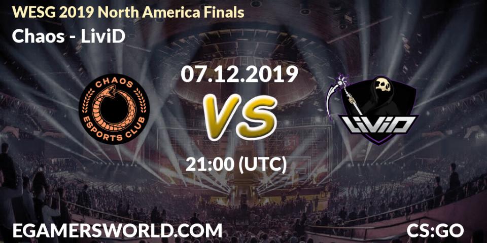 Prognose für das Spiel Chaos VS LiviD. 07.12.19. CS2 (CS:GO) - WESG 2019 North America Finals