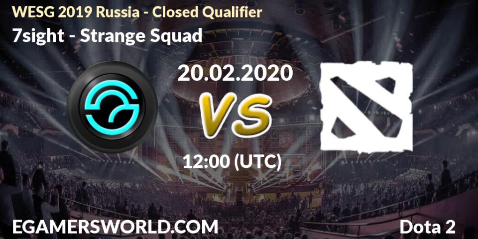 Prognose für das Spiel 7sight VS Strange Squad. 20.02.20. Dota 2 - WESG 2019 Russia - Closed Qualifier