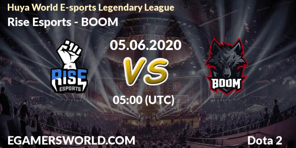 Prognose für das Spiel Rise Esports VS BOOM. 05.06.2020 at 05:15. Dota 2 - Huya World E-sports Legendary League