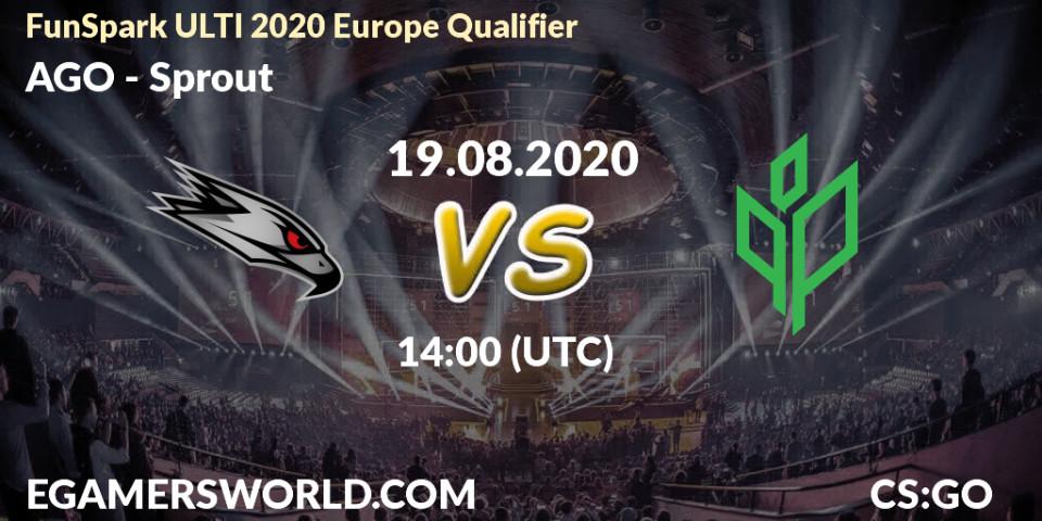 Prognose für das Spiel AGO VS Sprout. 19.08.20. CS2 (CS:GO) - FunSpark ULTI 2020 Europe Qualifier