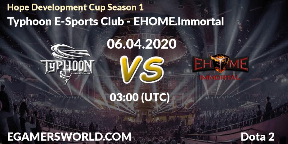 Prognose für das Spiel Typhoon E-Sports Club VS EHOME.Immortal. 06.04.2020 at 03:22. Dota 2 - Hope Development Cup Season 1