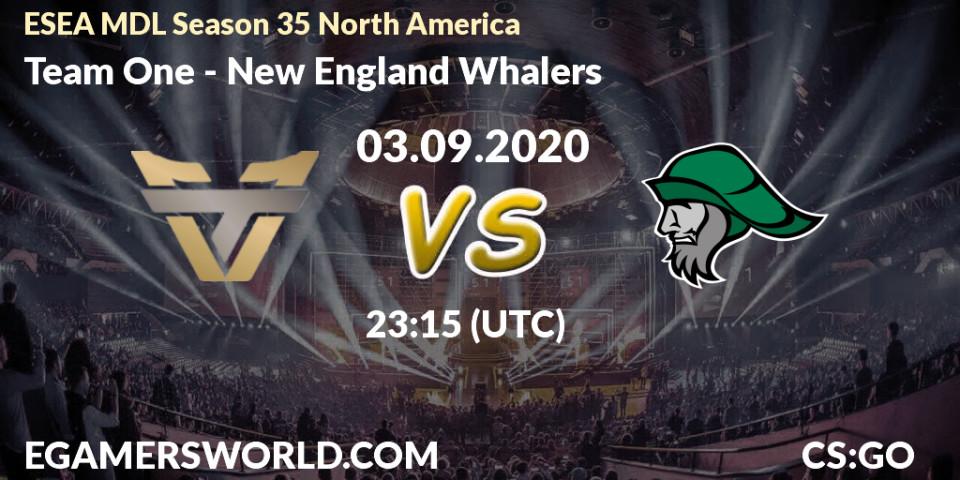Prognose für das Spiel Team One VS New England Whalers. 20.10.2020 at 23:15. Counter-Strike (CS2) - ESEA MDL Season 35 North America