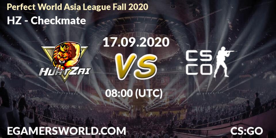 Prognose für das Spiel HZ VS Checkmate. 17.09.20. CS2 (CS:GO) - Perfect World Asia League Fall 2020