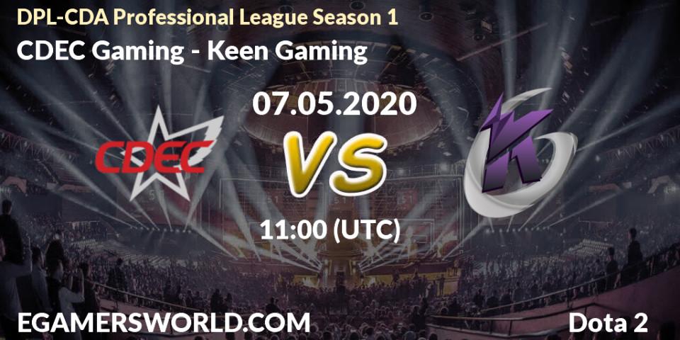 Prognose für das Spiel CDEC Gaming VS Keen Gaming. 07.05.20. Dota 2 - DPL-CDA Professional League Season 1 2020