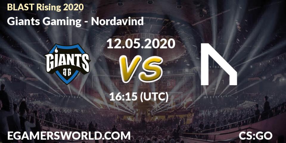 Prognose für das Spiel Giants Gaming VS Nordavind. 12.05.2020 at 16:30. Counter-Strike (CS2) - BLAST Rising 2020
