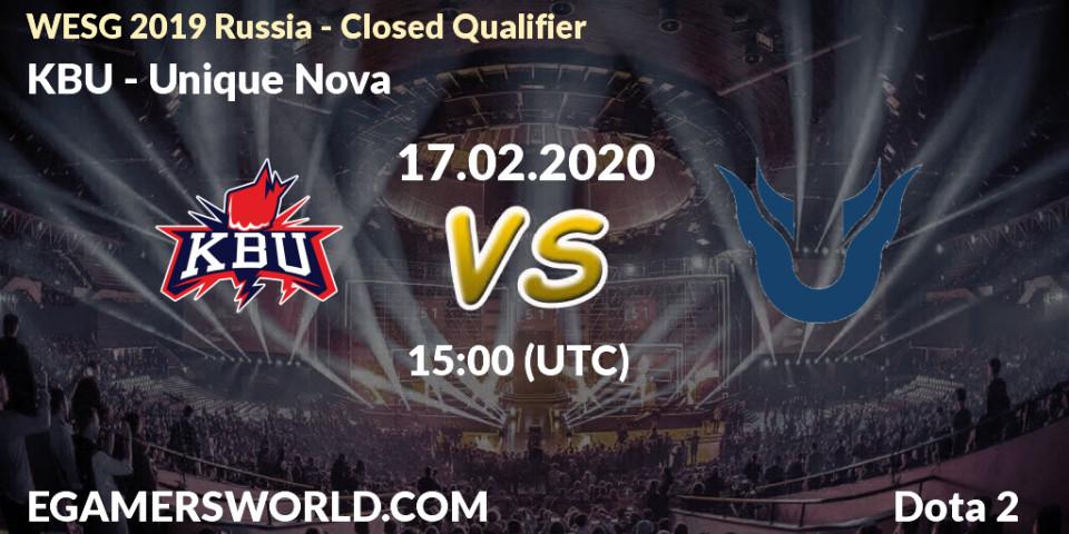 Prognose für das Spiel KBU VS Unique Nova. 17.02.20. Dota 2 - WESG 2019 Russia - Closed Qualifier