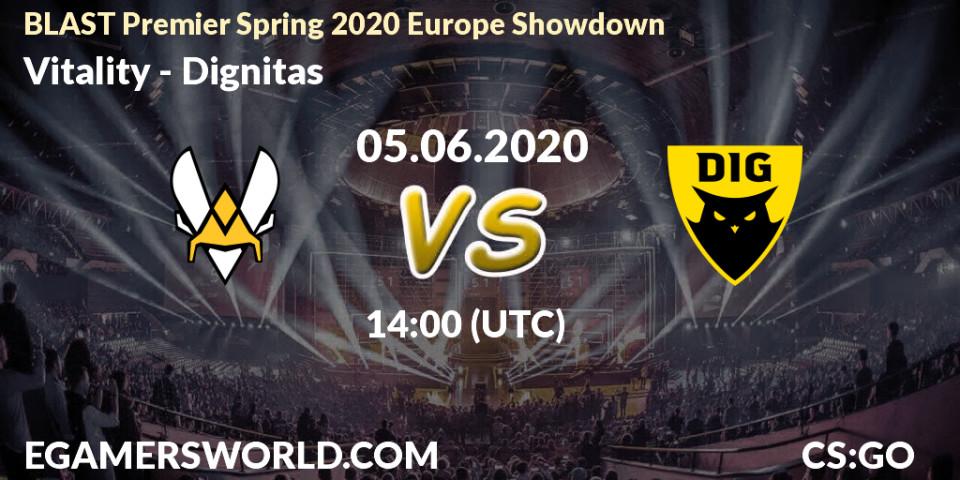 Prognose für das Spiel Vitality VS Dignitas. 05.06.20. CS2 (CS:GO) - BLAST Premier Spring 2020 Europe Showdown