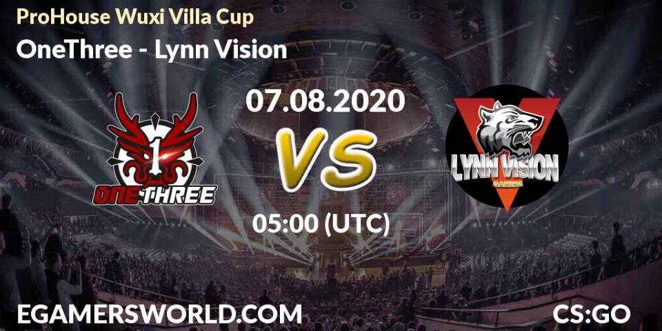 Prognose für das Spiel OneThree VS Lynn Vision. 07.08.20. CS2 (CS:GO) - ProHouse Wuxi Villa Cup