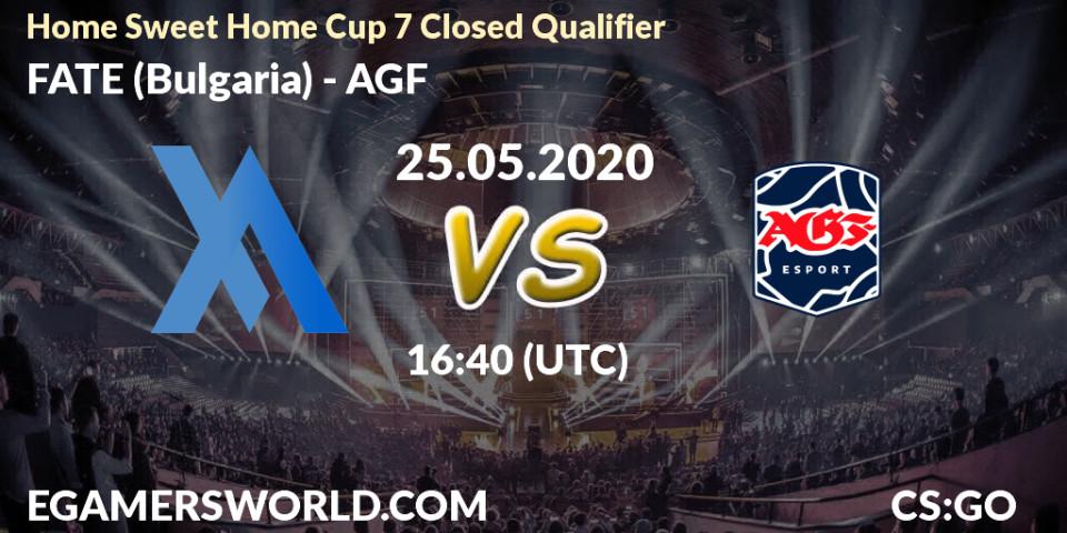 Prognose für das Spiel FATE (Bulgaria) VS AGF. 25.05.20. CS2 (CS:GO) - Home Sweet Home Cup 7 Closed Qualifier