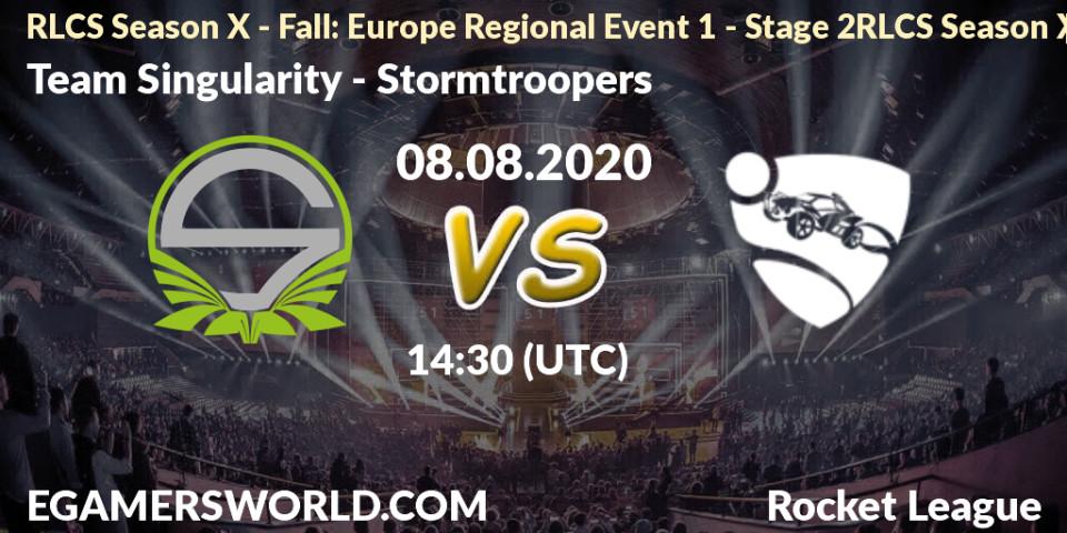 Prognose für das Spiel Team Singularity VS Stormtroopers. 08.08.2020 at 14:30. Rocket League - RLCS Season X - Fall: Europe Regional Event 1 - Stage 2RLCS Season X - Fall: Europe Regional Event 1 - Stage 2