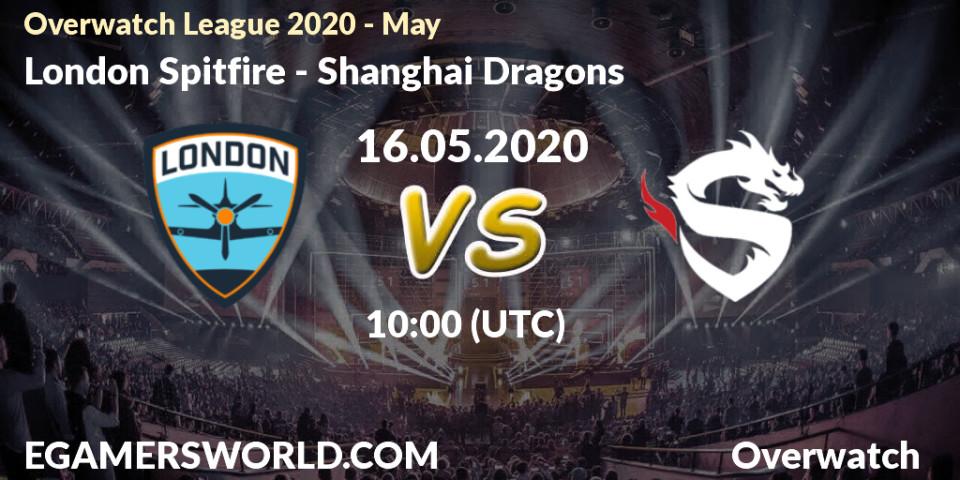 Prognose für das Spiel London Spitfire VS Shanghai Dragons. 16.05.20. Overwatch - Overwatch League 2020 - May