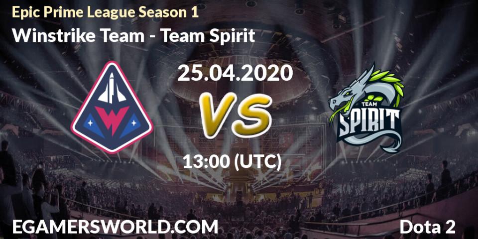 Prognose für das Spiel Winstrike Team VS Team Spirit. 25.04.20. Dota 2 - Epic Prime League Season 1