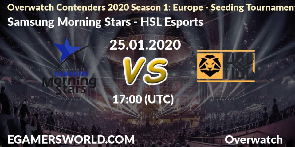 Prognose für das Spiel Samsung Morning Stars VS HSL Esports. 25.01.20. Overwatch - Overwatch Contenders 2020 Season 1: Europe - Seeding Tournament