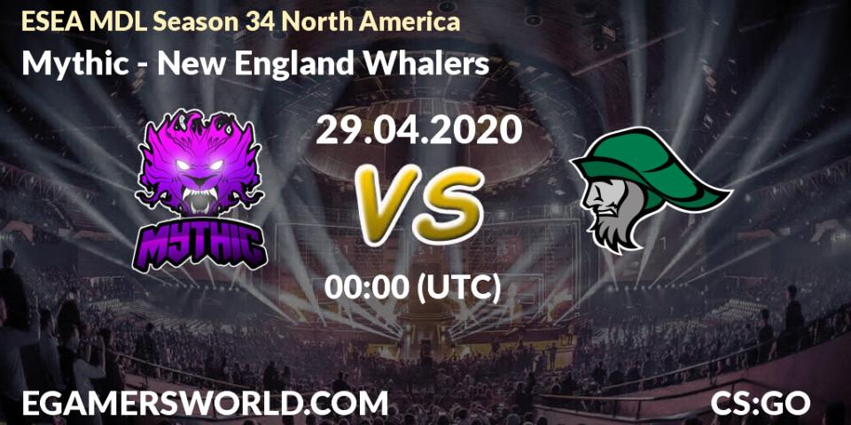 Prognose für das Spiel Mythic VS New England Whalers. 29.04.2020 at 00:20. Counter-Strike (CS2) - ESEA MDL Season 34 North America