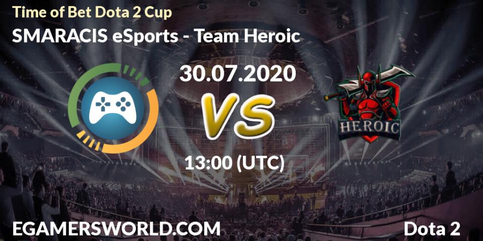 Prognose für das Spiel SMARACIS eSports VS Team Heroic. 30.07.2020 at 13:00. Dota 2 - Time of Bet Dota 2 Cup