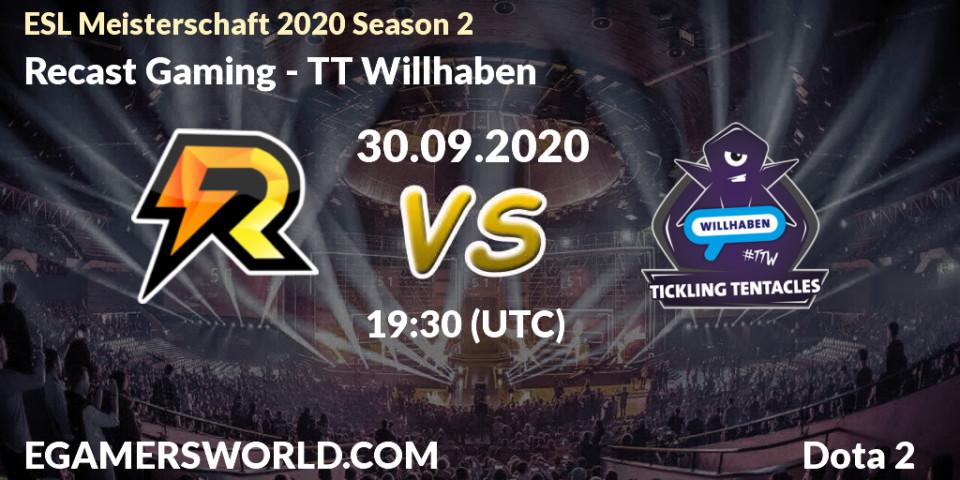 Prognose für das Spiel Recast Gaming VS TT Willhaben. 30.09.2020 at 19:35. Dota 2 - ESL Meisterschaft 2020 Season 2