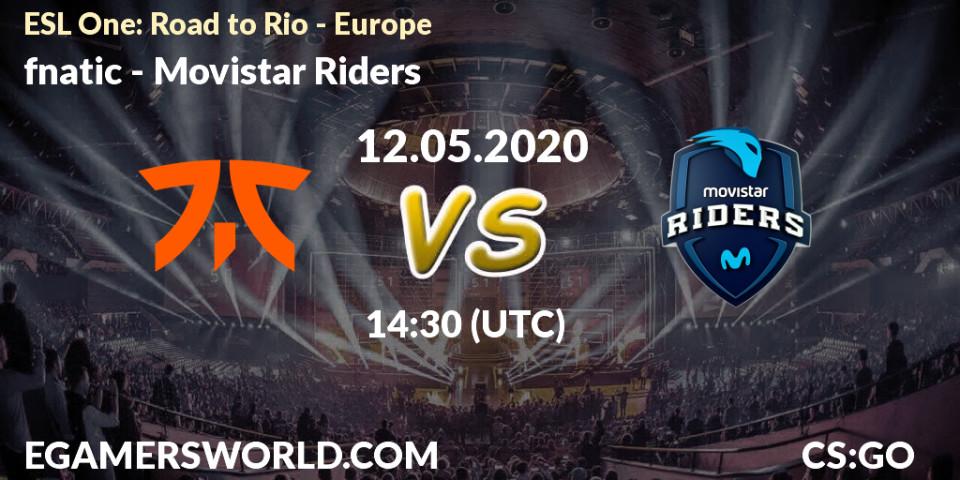 Prognose für das Spiel fnatic VS Movistar Riders. 12.05.2020 at 14:30. Counter-Strike (CS2) - ESL One: Road to Rio - Europe