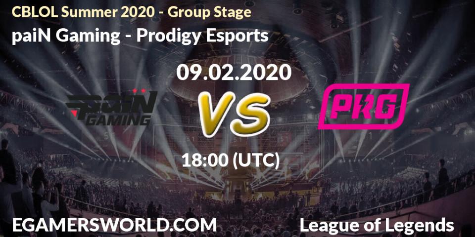 Prognose für das Spiel paiN Gaming VS Prodigy Esports. 09.02.20. LoL - CBLOL Summer 2020 - Group Stage
