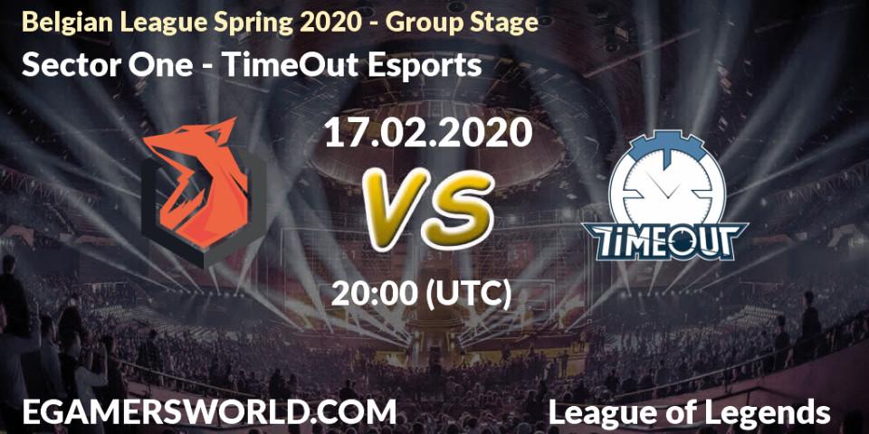 Prognose für das Spiel Sector One VS TimeOut Esports. 11.03.2020 at 20:00. LoL - Belgian League Spring 2020 - Group Stage
