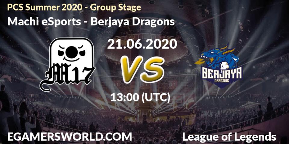 Prognose für das Spiel Machi eSports VS Berjaya Dragons. 21.06.2020 at 13:00. LoL - PCS Summer 2020 - Group Stage