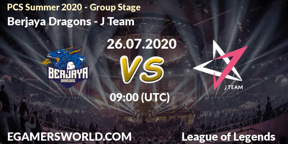 Prognose für das Spiel Berjaya Dragons VS J Team. 26.07.2020 at 09:00. LoL - PCS Summer 2020 - Group Stage
