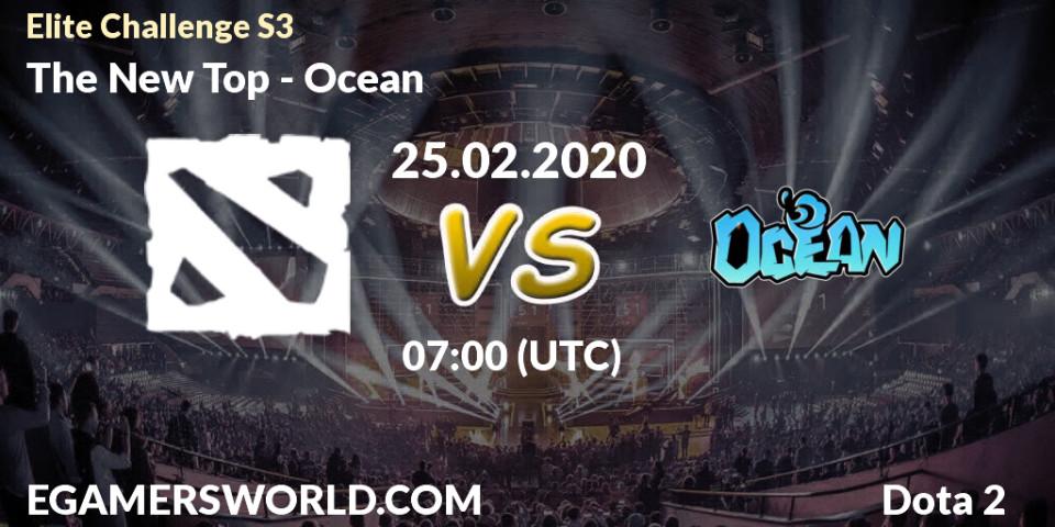 Prognose für das Spiel The New Top VS Ocean. 25.02.20. Dota 2 - Elite Challenge S3