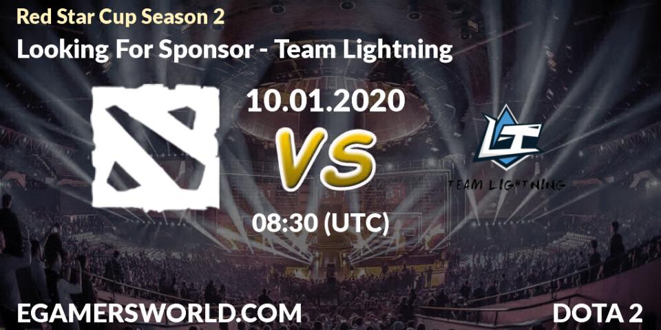 Prognose für das Spiel Looking For Sponsor VS Team Lightning. 10.01.20. Dota 2 - Red Star Cup Season 2