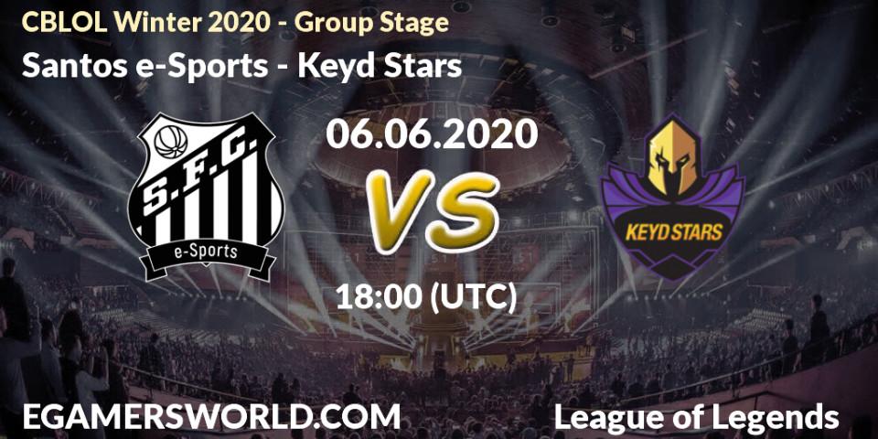 Prognose für das Spiel Santos e-Sports VS Keyd Stars. 06.06.2020 at 18:20. LoL - CBLOL Winter 2020 - Group Stage