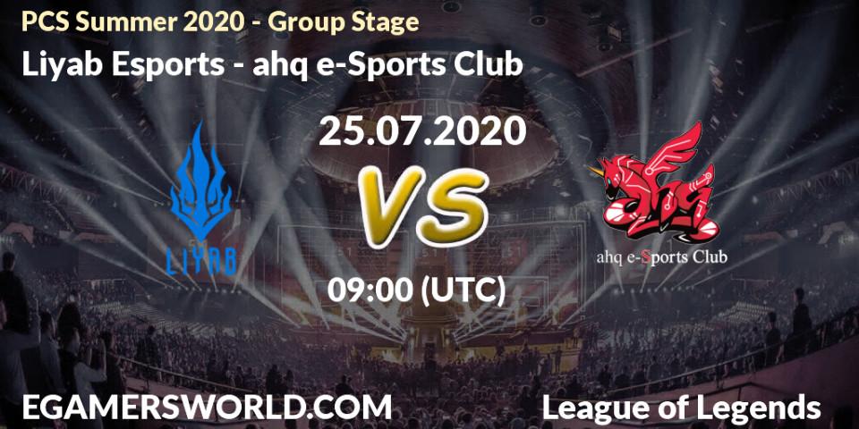 Prognose für das Spiel Liyab Esports VS ahq e-Sports Club. 25.07.20. LoL - PCS Summer 2020 - Group Stage