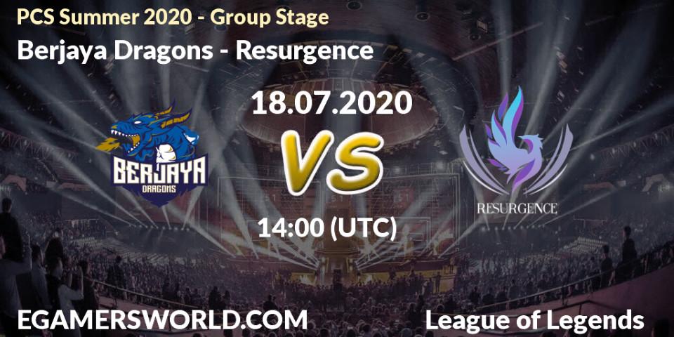 Prognose für das Spiel Berjaya Dragons VS Resurgence. 18.07.2020 at 14:35. LoL - PCS Summer 2020 - Group Stage