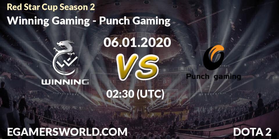 Prognose für das Spiel Winning Gaming VS Punch Gaming. 06.01.20. Dota 2 - Red Star Cup Season 2
