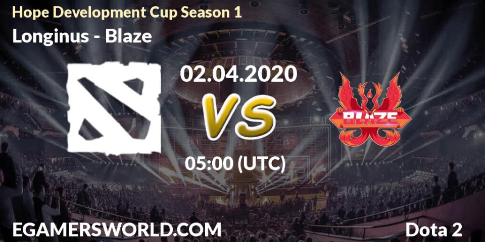 Prognose für das Spiel Longinus VS Blaze. 02.04.20. Dota 2 - Hope Development Cup Season 1