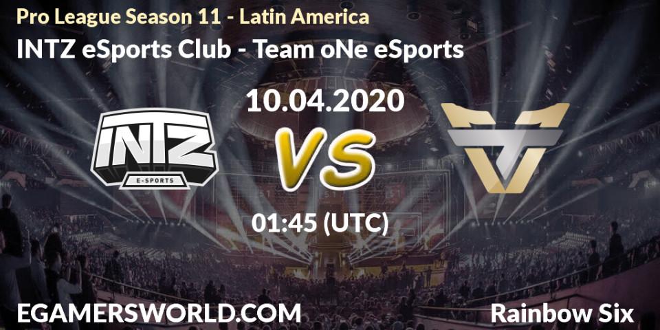 Prognose für das Spiel INTZ eSports Club VS Team oNe eSports. 10.04.20. Rainbow Six - Pro League Season 11 - Latin America