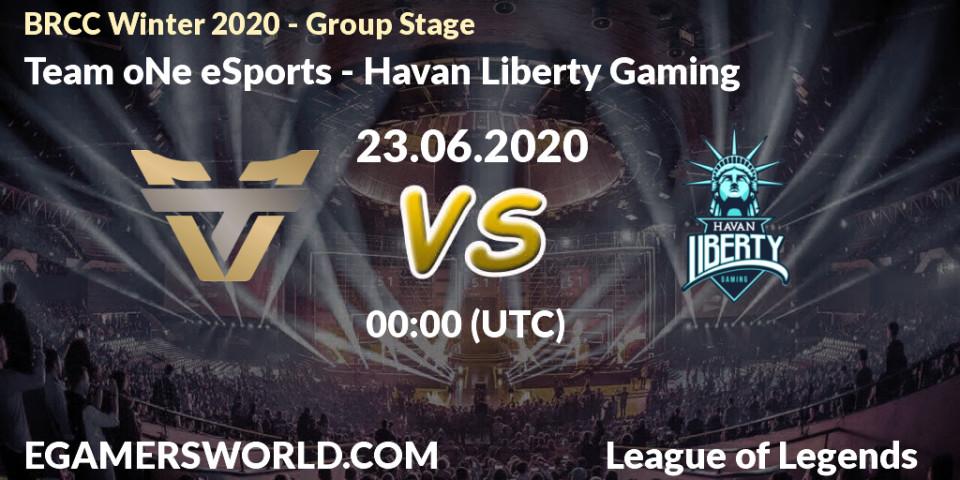 Prognose für das Spiel Team oNe eSports VS Havan Liberty Gaming. 23.06.20. LoL - BRCC Winter 2020 - Group Stage