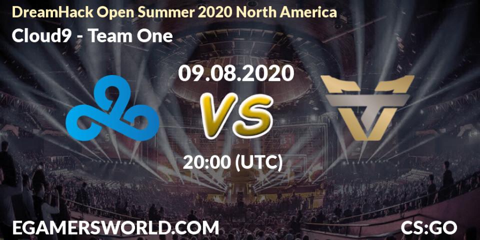 Prognose für das Spiel Cloud9 VS Team One. 09.08.2020 at 21:00. Counter-Strike (CS2) - DreamHack Open Summer 2020 North America