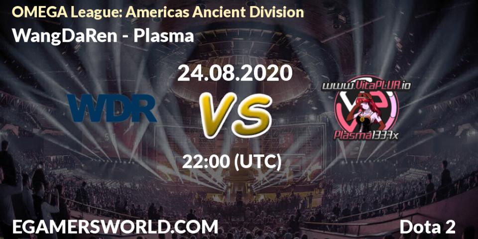 Prognose für das Spiel WangDaRen VS Plasma. 24.08.2020 at 22:00. Dota 2 - OMEGA League: Americas Ancient Division