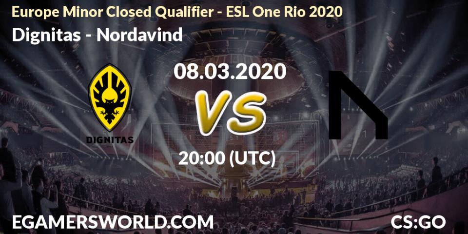 Prognose für das Spiel Dignitas VS Nordavind. 08.03.20. CS2 (CS:GO) - Europe Minor Closed Qualifier - ESL One Rio 2020