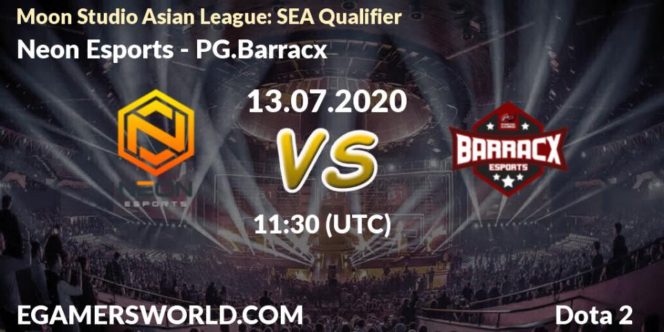 Prognose für das Spiel Neon Esports VS PG.Barracx. 13.07.20. Dota 2 - Moon Studio Asian League: SEA Qualifier