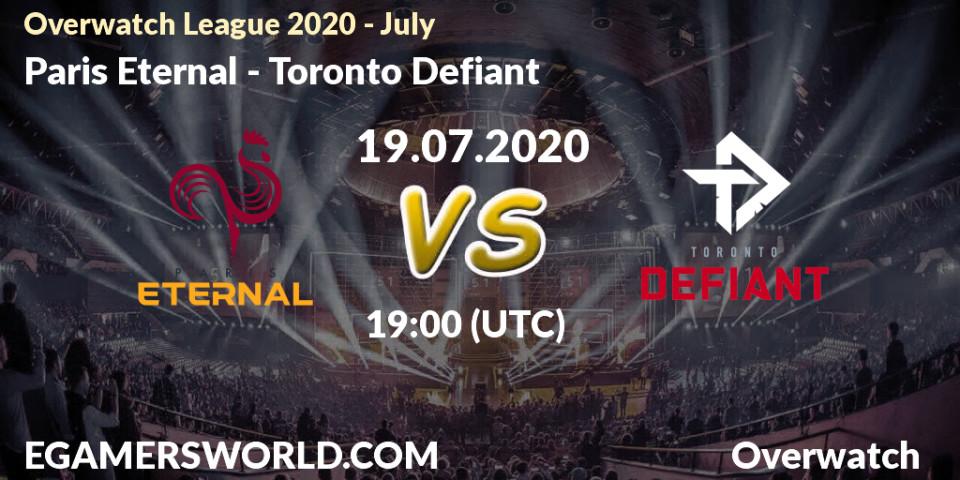 Prognose für das Spiel Paris Eternal VS Toronto Defiant. 19.07.2020 at 19:00. Overwatch - Overwatch League 2020 - July