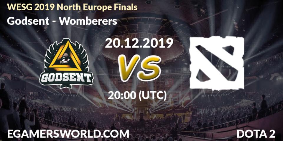 Prognose für das Spiel Godsent VS Womberers. 20.12.19. Dota 2 - WESG 2019 North Europe Finals