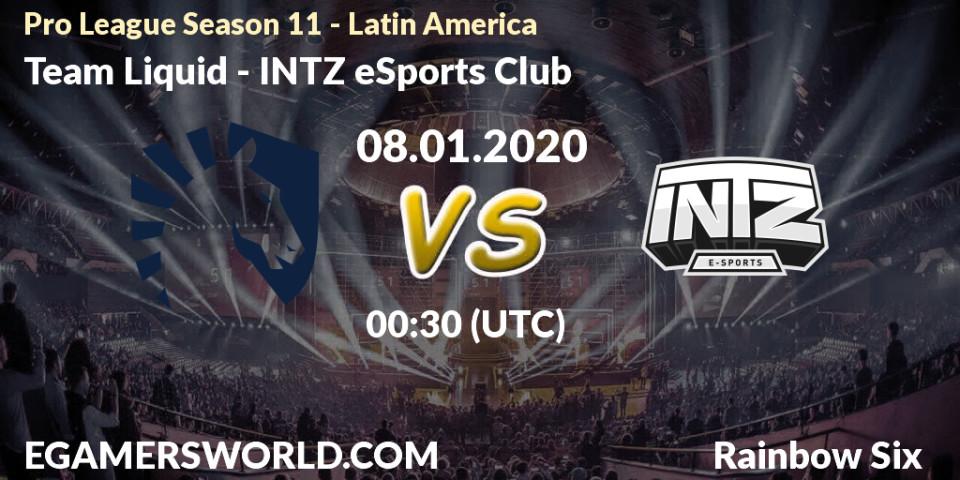 Prognose für das Spiel Team Liquid VS INTZ eSports Club. 08.01.20. Rainbow Six - Pro League Season 11 - Latin America