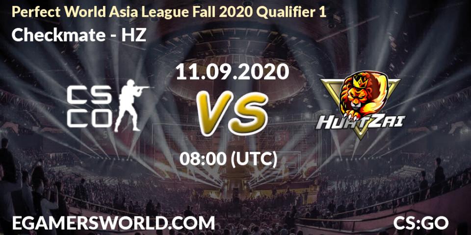 Prognose für das Spiel Checkmate VS HZ. 11.09.20. CS2 (CS:GO) - Perfect World Asia League Fall 2020 Qualifier 1