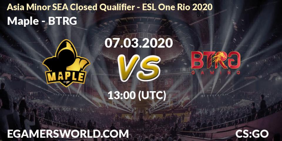 Prognose für das Spiel Maple VS BTRG. 07.03.20. CS2 (CS:GO) - Asia Minor SEA Closed Qualifier - ESL One Rio 2020