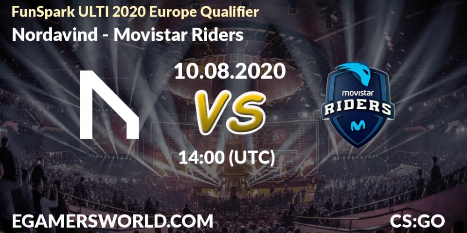 Prognose für das Spiel Nordavind VS Movistar Riders. 10.08.2020 at 14:00. Counter-Strike (CS2) - FunSpark ULTI 2020 Europe Qualifier